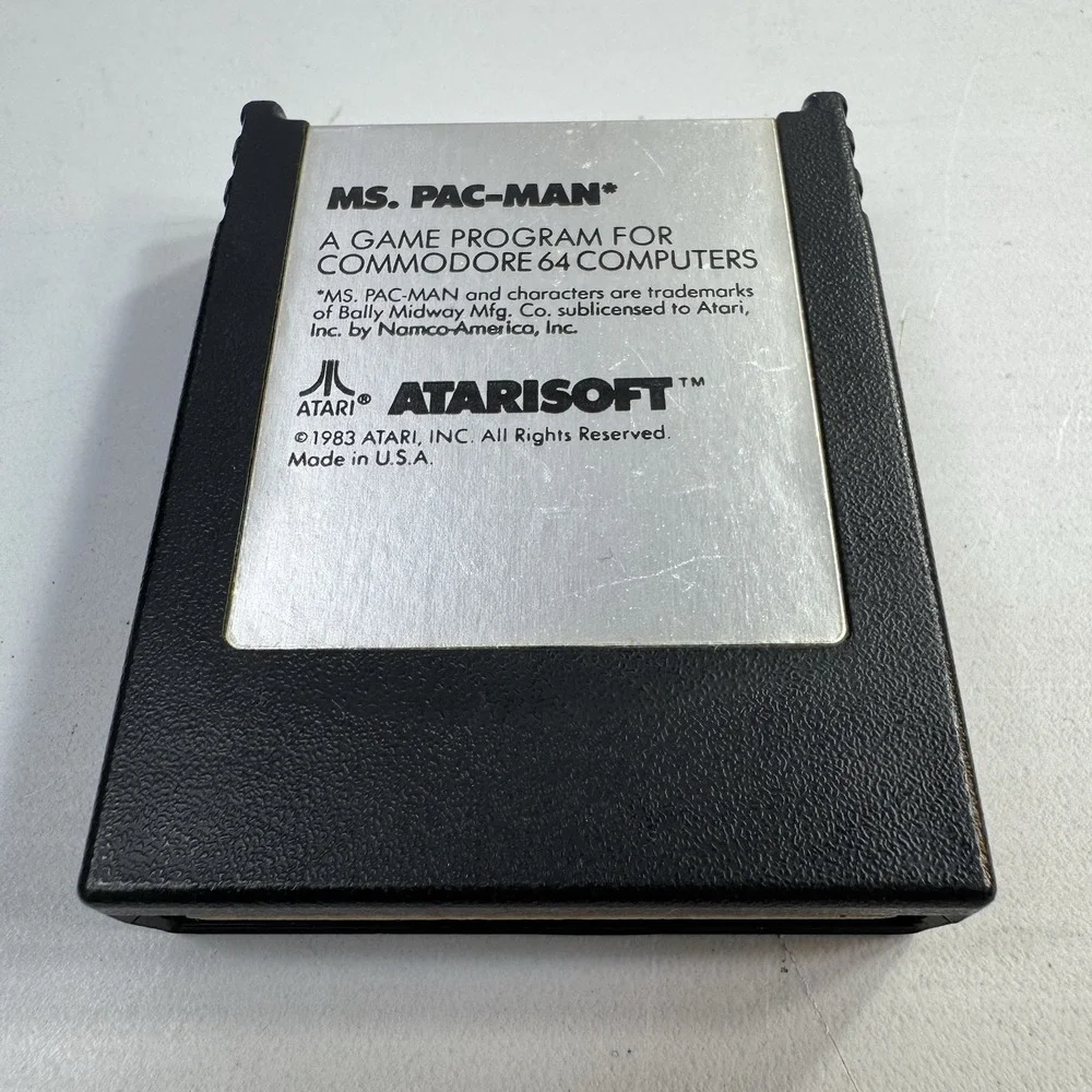Ms. Pac-Man AtariSoft for Commodore 64 Game Cartridge 1983 Tested